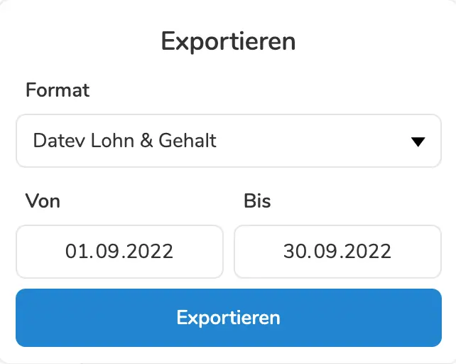 Screenshot: Lohndaten exportieren mit Pentacode