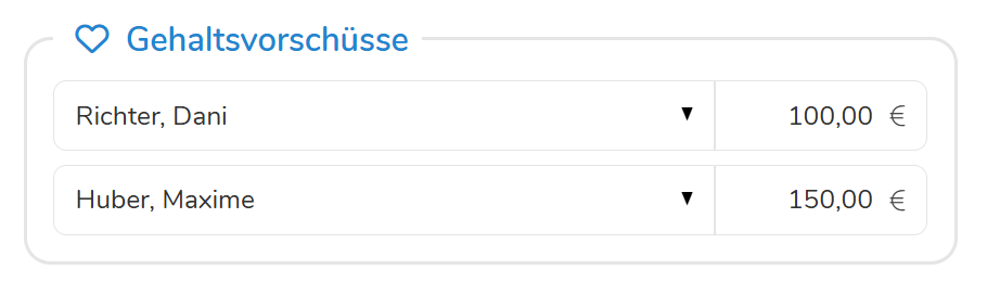 Gehaltsvorschüsse werden in die Abrechnung mit einberechnet