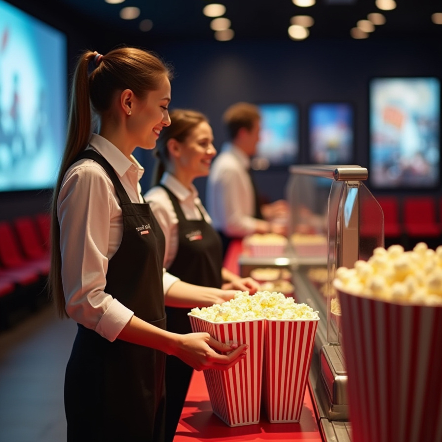 Mitarbeiter im Kino - auch hier hilft Pentacode mit der Personalplanung